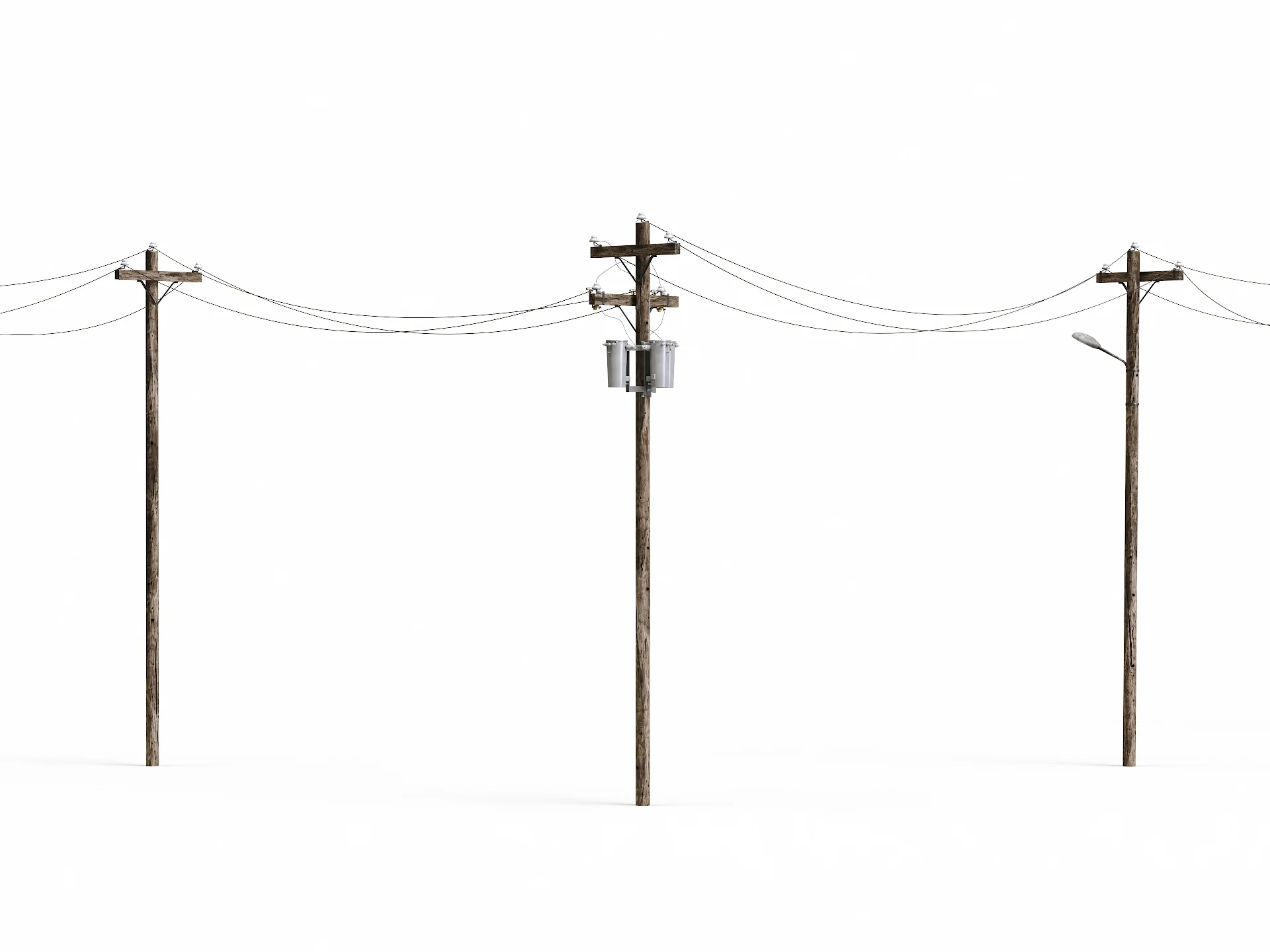 Wooden Electric Poles Set