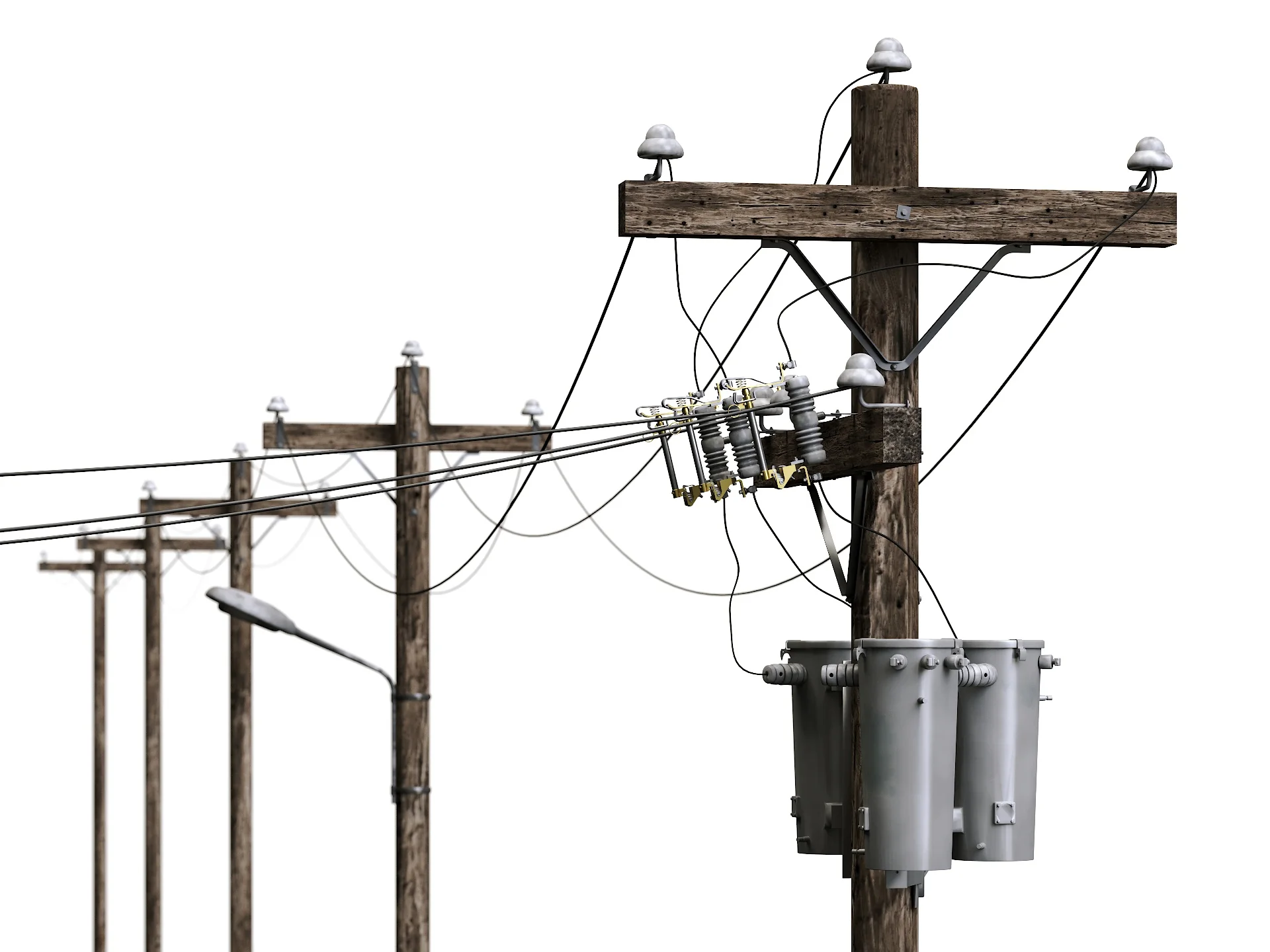 Wooden Electric Poles Set - Image 2